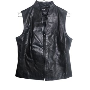 Mixit Women's Black Leather Vest